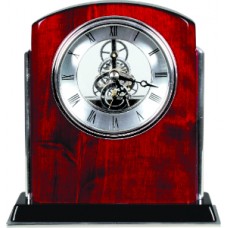 T503 Rosewood/Silver Piano Finish Clock